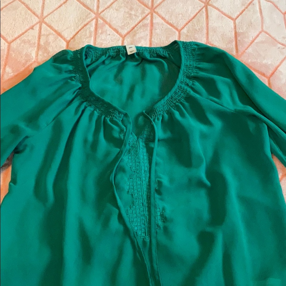 Bright green blouse